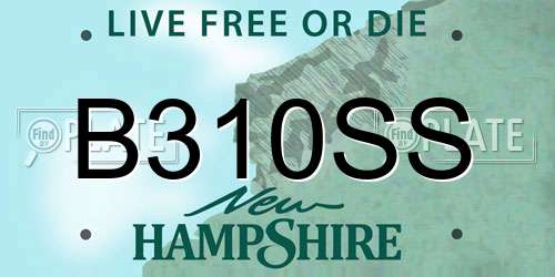 B310SS New Hampshire License Plate