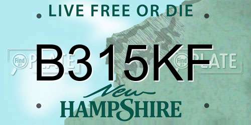 B315KF New Hampshire License Plate