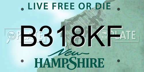 B318KF New Hampshire License Plate