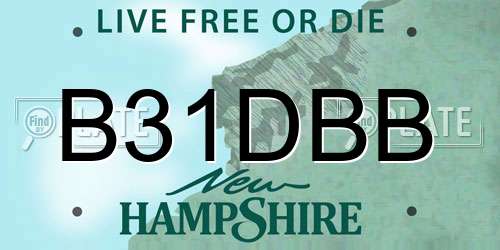 B31DBB New Hampshire License Plate