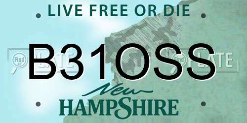 B31OSS New Hampshire License Plate