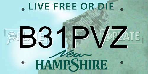 B31PVZ New Hampshire License Plate