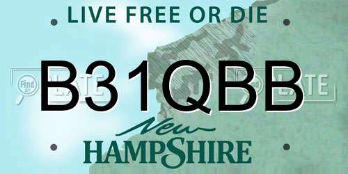 B31QBB New Hampshire License Plate