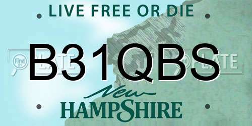 B31QBS New Hampshire License Plate