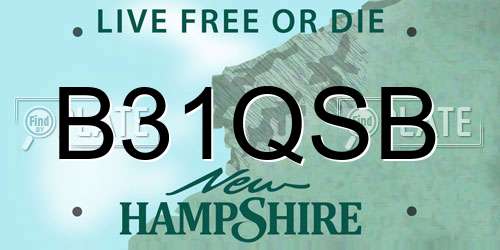 B31QSB New Hampshire License Plate