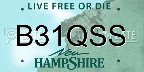B31QSS New Hampshire License Plate
