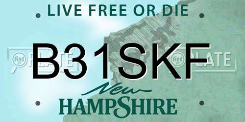 B31SKF New Hampshire License Plate