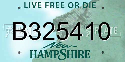 B325410 New Hampshire License Plate
