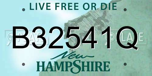 B32541Q New Hampshire License Plate