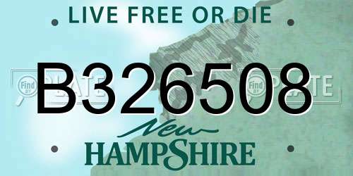 B326508 New Hampshire License Plate