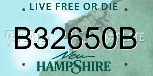 B32650B New Hampshire License Plate