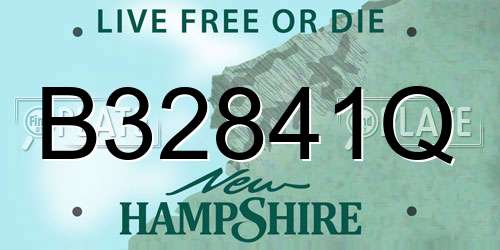 B32841Q New Hampshire License Plate