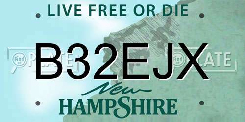 B32EJX New Hampshire License Plate