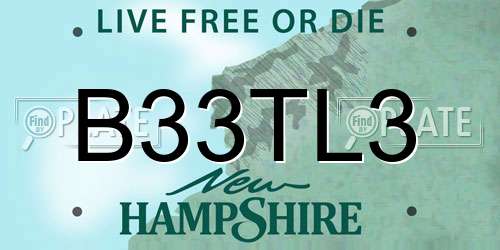 B33TL3 New Hampshire License Plate