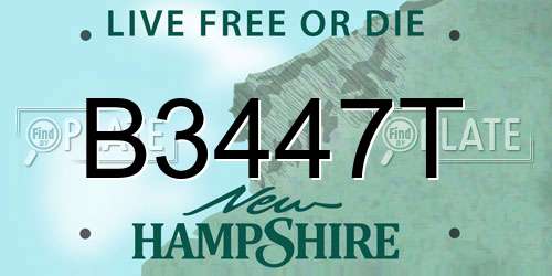 B3447T New Hampshire License Plate