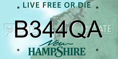 B344QA New Hampshire License Plate