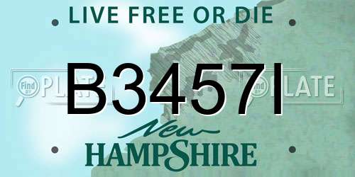 B3457I New Hampshire License Plate