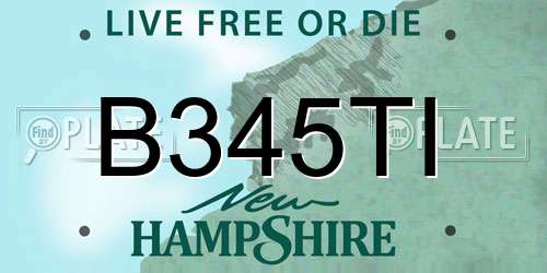 B345TI New Hampshire License Plate