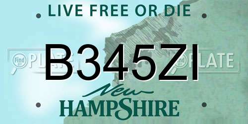 B345ZI New Hampshire License Plate