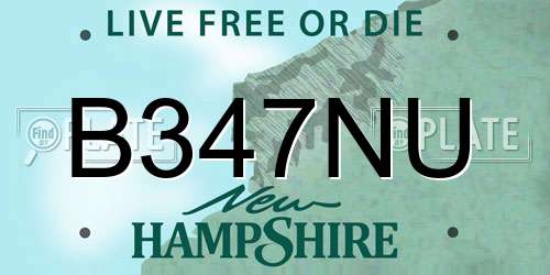 B347NU New Hampshire License Plate