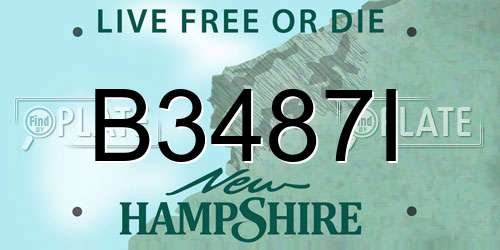 B3487I New Hampshire License Plate