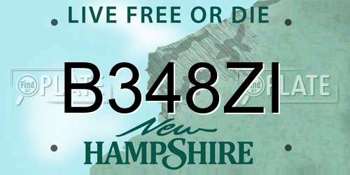 B348ZI New Hampshire License Plate