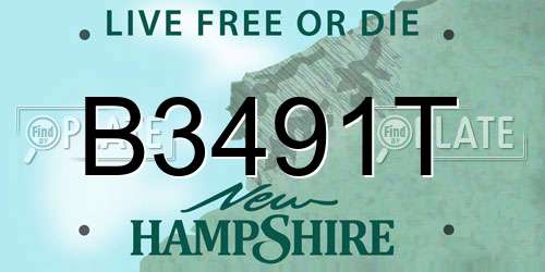 B3491T New Hampshire License Plate