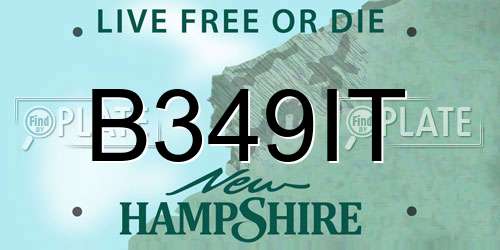 B349IT New Hampshire License Plate