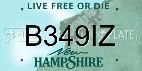 B349IZ New Hampshire License Plate