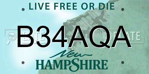 B34AQA New Hampshire License Plate