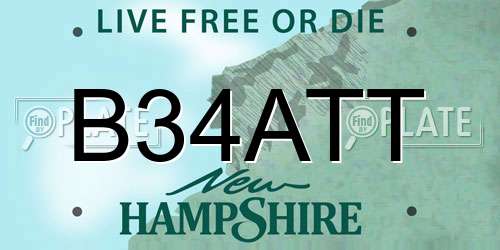 B34ATT New Hampshire License Plate