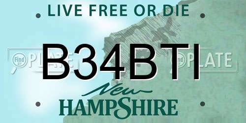 B34BTI New Hampshire License Plate