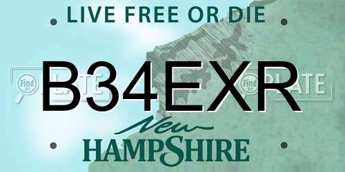 B34EXR New Hampshire License Plate