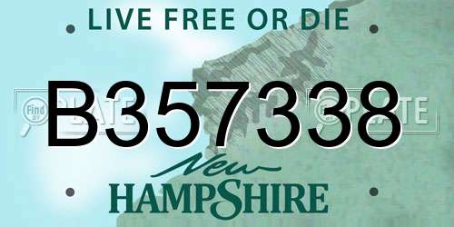 B357338 New Hampshire License Plate