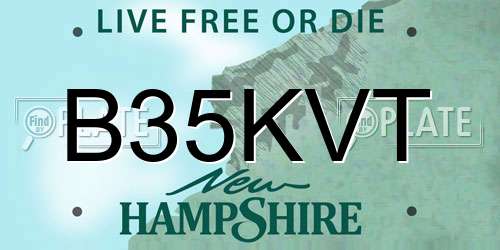 B35KVT New Hampshire License Plate