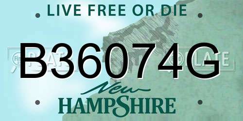 B36074G New Hampshire License Plate