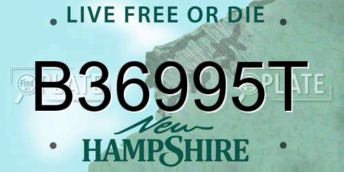 B36995T New Hampshire License Plate