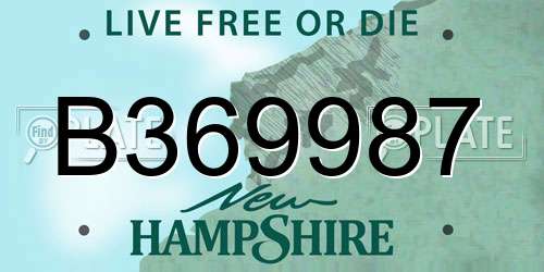 B369987 New Hampshire License Plate