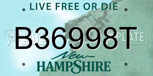 B36998T New Hampshire License Plate