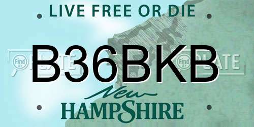 B36BKB New Hampshire License Plate