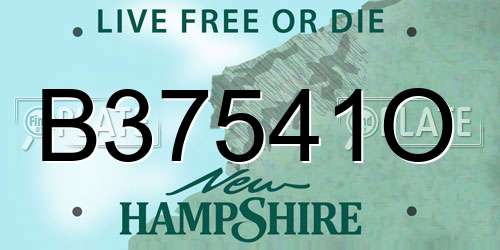 B37541O New Hampshire License Plate