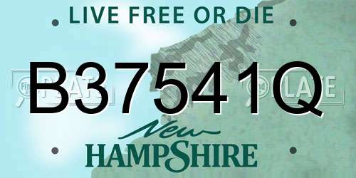 B37541Q New Hampshire License Plate