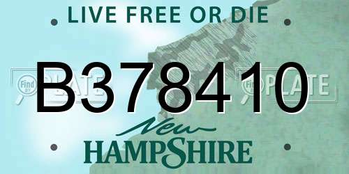 B378410 New Hampshire License Plate