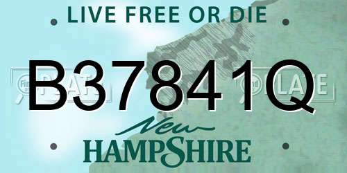B37841Q New Hampshire License Plate