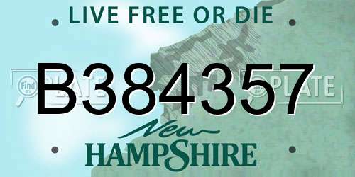 B384357 New Hampshire License Plate