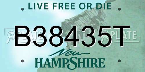 B38435T New Hampshire License Plate