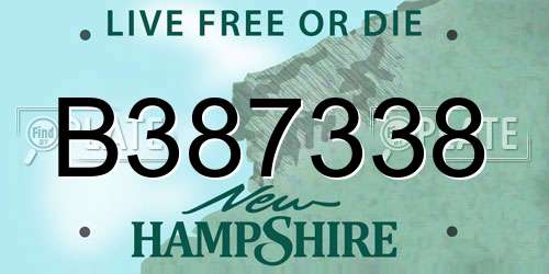 B387338 New Hampshire License Plate