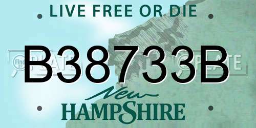 B38733B New Hampshire License Plate