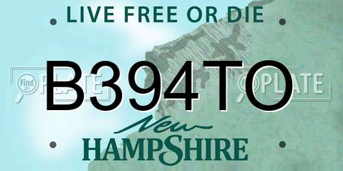 B394TO New Hampshire License Plate