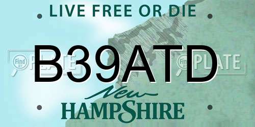 B39ATD New Hampshire License Plate